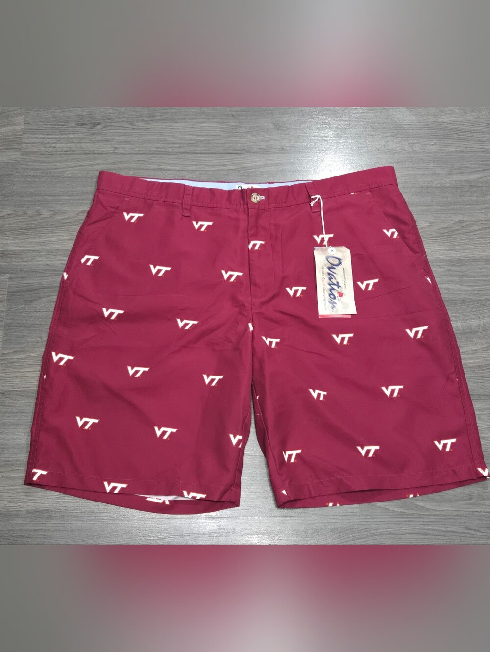 Ovation Shorts Virginia Tech Hokies All Over Print NCAA Mens Sz 40